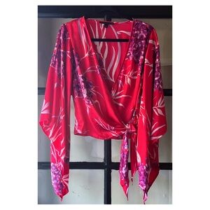 Sheri Bodell Pure Silk Bell Sleeve Blouse